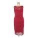 White House Black Market Casual Dress - Sheath: Burgundy Dresses - Women's Size 14