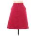 Paul Frank Denim A-Line Skirt Knee Length: Red Solid Bottoms - Women's Size 5