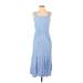 Amazon Essentials Casual Dress - Midi: Blue Stripes Dresses - Women's Size X-Small