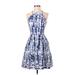 Vince Camuto Casual Dress - Mini Halter Sleeveless: Blue Dresses - Women's Size 0