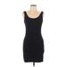 Shein Casual Dress - Mini Scoop Neck Sleeveless: Black Solid Dresses - Women's Size Large