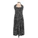Casual Dress - Midi: Black Houndstooth Dresses - Women's Size Large
