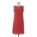 Faded Glory Casual Dress - Shift Scoop Neck Sleeveless: Red Solid Dresses - Women's Size Large