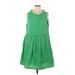 MNG Casual Dress - A-Line Scoop Neck Sleeveless: Green Print Dresses - Women's Size 6