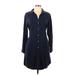 Velvet Heart Casual Dress - Shirtdress: Blue Dresses - Women's Size Large