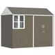 8x6ft Metal Shed Garden Storage Shed w/ Double Door, Window