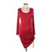 Ingrid + Isabel Casual Dress - Bodycon Scoop Neck Long sleeves: Burgundy Print Dresses - New - Women's Size Large Maternity