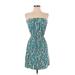 Lilly Pulitzer Casual Dress - Mini Strapless Sleeveless: Teal Dresses - Women's Size X-Small