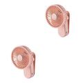 Veemoon 2 Sets Mini Electric Fan Mini Rechargeable Fan Small Air Fan Air Circulator Fan Office Desk Fan USB Table Fan Spray Pink Air-conditioning Fan Desktop Travel Electronic Component