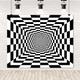 Black and White Checkered Backdrop 10x8ft Geometric 3D Pattern Abstract Photography Background Endless Tunnel Racing Checker Themed Birthday Party Banner Photo Studio Props