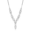 Silver Crystal Navette Statement Y Drop Necklace