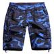 KINROCO Mens Camo Multi Pockets Shorts Cargo Work Shorts Outdoor Casual Cotton Camouflage Shorts(Size:46W,Color:Blue Camo)