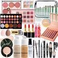 YBUETE Makeup Set All in One Makeup Set Kit for Women Girls Teens Full Kit, Makeup Gift Set for Beginners and Professionals Include Foundation, CC Cream, Eyeshadow Palettes, Liquid Lipsticks
