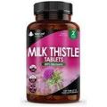 Milk Thistle Tablets - 80% Silymarin High Strength - 120 Tablets - Milk Thistle Supplements
