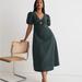 Madewell Dresses | Madewell Poplin Cutout Puff-Sleeve Midi Dress Dark Palm Emerald Green | Color: Green | Size: 10