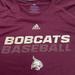 Adidas Shirts | Adidas Texas State University Bobcats Maroon Baseball Shirt Sleeve Shirt Sz Xxl | Color: Gold/Purple | Size: Xxl