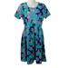 Lularoe Dresses | Lularoe Amelia Dress Blue Circles Size Medium | Color: Blue/Green | Size: M