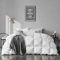 APSMILE Organic Feathers Down Comforter California King, All-Seasons Duvet Insert, 100% Cotton and Goose Feathers Down Medium Warm Quilted Bed Comforter Insert (104x96, Ivory White)