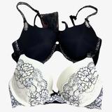 Victoria's Secret Intimates & Sleepwear | 2 Bras - Victoria Secret Push Up Dream Angels Bras | Color: Black/White | Size: 32d