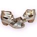 Anthropologie Shoes | Anthropologie Gee Wawa Debbie Leather Heeled Gladiators | Color: Silver | Size: 10