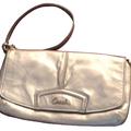 Coach Bags | Coach Silver Metallic Genuine Leather Large Wristlet Or Clutch 9” Long | Color: Silver | Size: Os