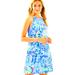 Lilly Pulitzer Dresses | Lilly Pulitzer Margot Swing Halter Dress Pinch Pinch Sleeveless Tassels Xs | Color: Blue/Green | Size: Xs