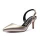 Castamere Pointed Toe Slingback Court Shoes Womens Mid Kitten Heel Pumps Closed Toe Sandals 2.4 in Heel PU Gold Pump EU 41