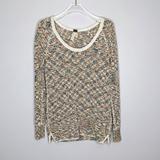 Free People Tops | Free People We The Free Multicolor Knit Long Sleeve Scoop Neck Top Size S | Color: Cream/Orange | Size: S