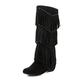 Womens Knee High Boots,Winter Warm Ankle Boots Ladies High Heel Long Boots High Calf Boots Non-Slip Sole Riding Boots Walking Boots Plush Snow Boots (Black 3 UK)