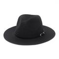 Sun Hat Straw Hat Fashion Straw Sun Hats For Women Men Belt Fashion Wide Brim Sun-Shading Hat Paper Beach Hat 55-58Cm Black