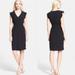 Kate Spade Dresses | Kate Spade Flutter Sleeve Crepe Dress Black V Neck Knee Length | Color: Black | Size: 4