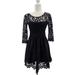 Free People Dresses | Free People Lace Overlay Black Short Cocktail Dress Womens 6 | Color: Black | Size: 6