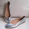 J. Crew Shoes | J. Crew Metallic Silver Smoking Slipper Ballet Flats Size 9.5 | Color: Silver | Size: 9.5