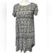 Lularoe Dresses | Lularoe High Low Dress, Black , Gray And Cream Color Tribal Print Size Xs | Color: Black/Gray | Size: Xs
