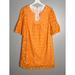 Anthropologie Dresses | Anthropologie Shoshanna Orange 100% Cotton Split Neck Eyelet Shift Dress Size 12 | Color: Orange | Size: 12