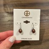 Giani Bernini Jewelry | Giani Bernini Burgundy Freshwater Pearl (8.9mm) Dangle Earrings Sterling Silver | Color: Brown | Size: Os