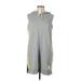 Calvin Klein Performance Casual Dress - Mini High Neck Sleeveless: Gray Marled Dresses - Women's Size Large