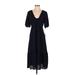 Donna Morgan Casual Dress - Midi: Blue Solid Dresses - New - Women's Size 4
