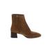Zara Ankle Boots: Brown Print Shoes - Women's Size 36 - Almond Toe