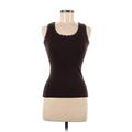 Montego Lady Sleeveless Top Brown Solid Scoop Neck Tops - Women's Size Medium