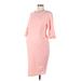 Pink Blush Casual Dress - Sheath: Pink Print Dresses - Women's Size Medium Maternity