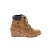 Unionbay Ankle Boots: Tan Solid Shoes - Women's Size 9 - Round Toe