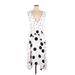 Topshop Casual Dress - Wrap V-Neck Sleeveless: White Print Dresses - Women's Size 14