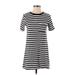 One Clothing Casual Dress - Shift: Black Stripes Dresses - Women's Size Small