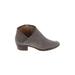 Lucky Brand Ankle Boots: Slip On Stacked Heel Bohemian Gray Print Shoes - Women's Size 8 - Almond Toe