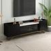 TV Stand with Fluted Glass,Entertainment Center for TVs Up to 70",Faux Marble Top TV Console Table with Gold Frame Base