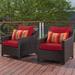 Deco 2 Piece Sunbrella Outdoor Patio Club Chairs - 30"W x 33"D x 32"H