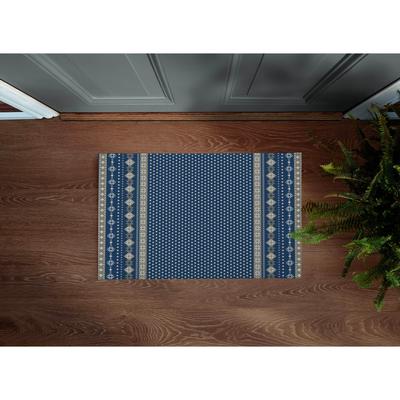 FAIR ISLE SWEATER NAVY with Rubberized non-slip Backing Indoor|Outdoor Mat By Kavka Designs