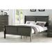 Dark Gray Wood Sleigh Bed - Low Profile FB, Transitional Style, Wooden Construction