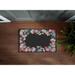 FLOWER BORDER CHARCOAL BLEED with Rubberized non-slip Backing Indoor